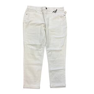 Generra White Cotton Distressed The GirlFirend Jeans Juniors Size 9 NWOT